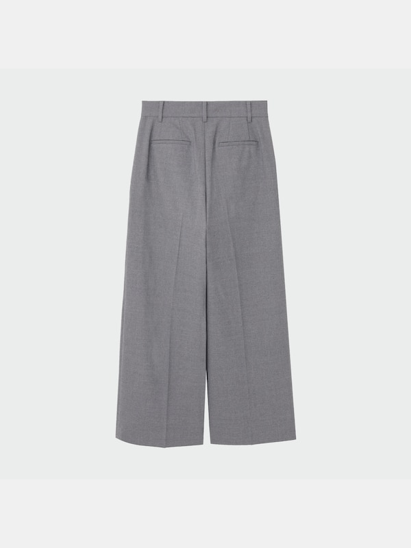 ウールブレンドギャバワイドパンツ
