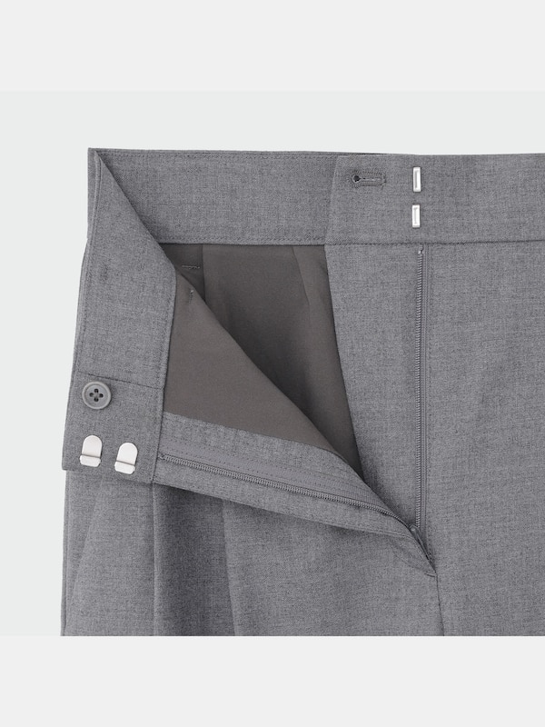 ウールブレンドギャバワイドパンツ