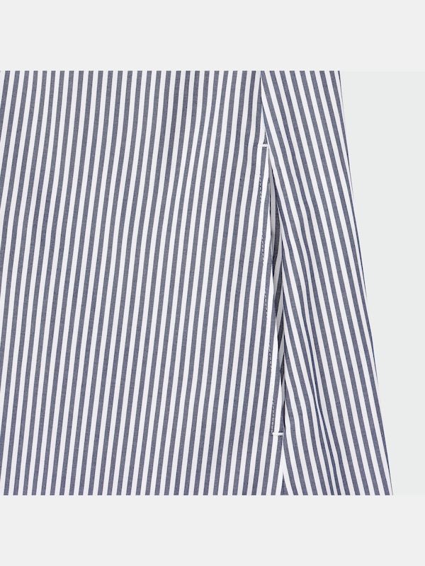 バンドカラーストライプワンピース（長袖）