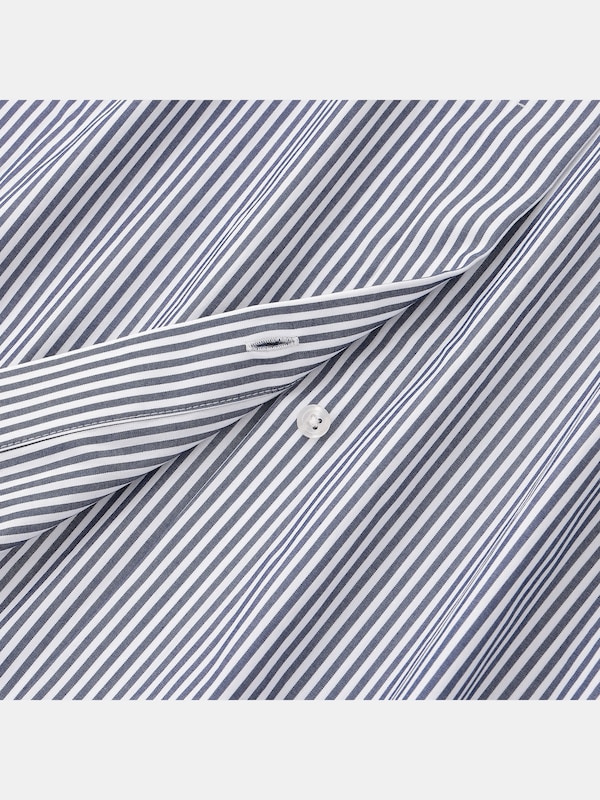 バンドカラーストライプワンピース（長袖）