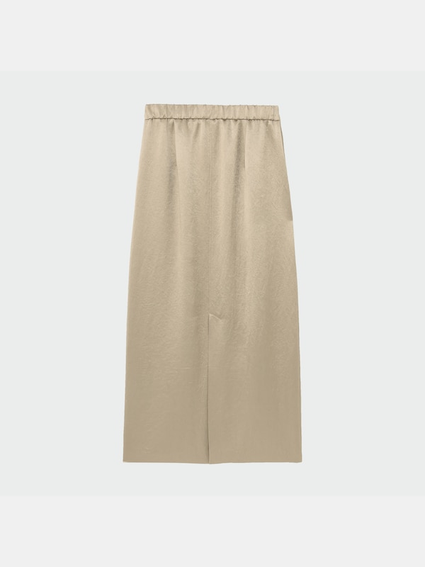 サテンロングタイトスリットスカート