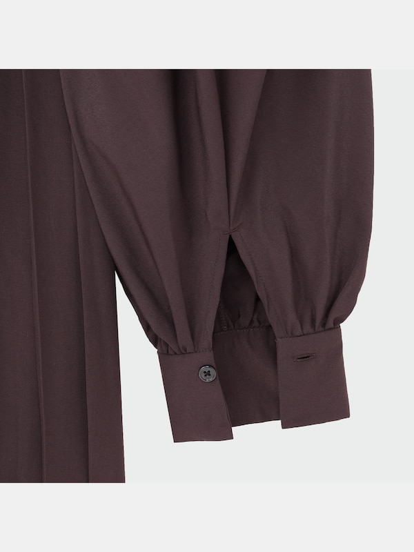 ボリュームスリーブプリーツブラウス（長袖）