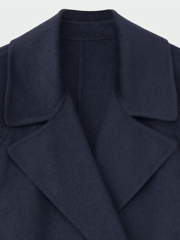 ウールブレンドリバーロングコート