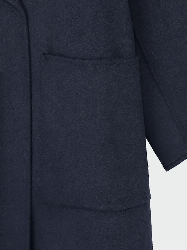 ウールブレンドリバーロングコート