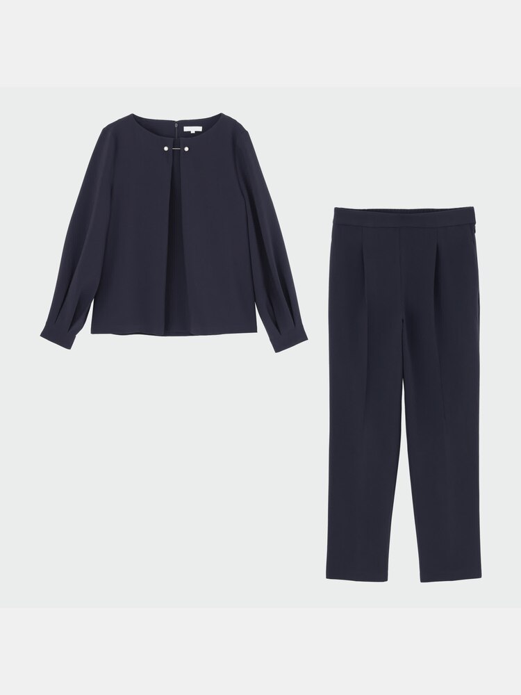 PLST(プラステ)公式 | パール付きブラウスパンツセットアップ（長袖  