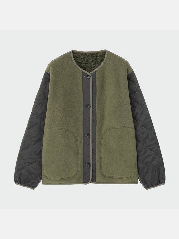 ボアフリースコンビネーションカーディガン