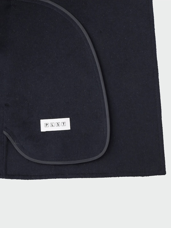 ウールブレンドリバーハーフコート