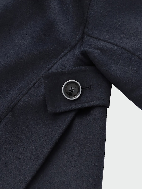 ウールブレンドリバーハーフコート