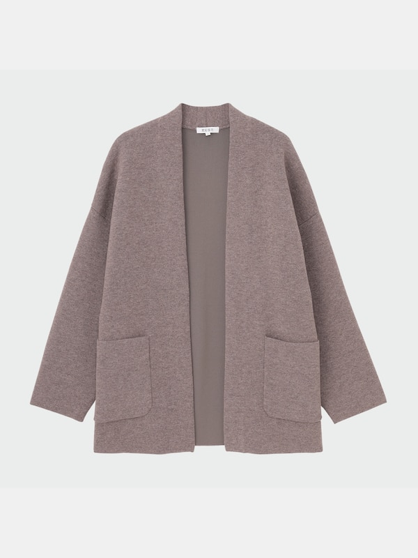 ウールブレンドダブルフェイスミディカーディガン