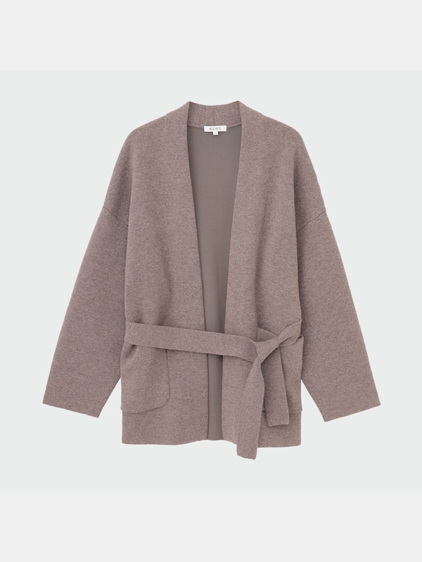 ウールブレンドダブルフェイスミディカーディガン