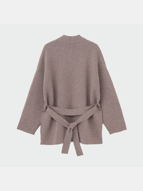 ウールブレンドダブルフェイスミディカーディガン