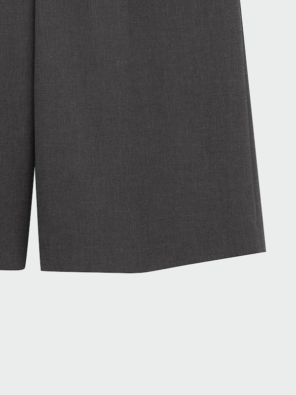 ウールブレンドタックワイドパンツ