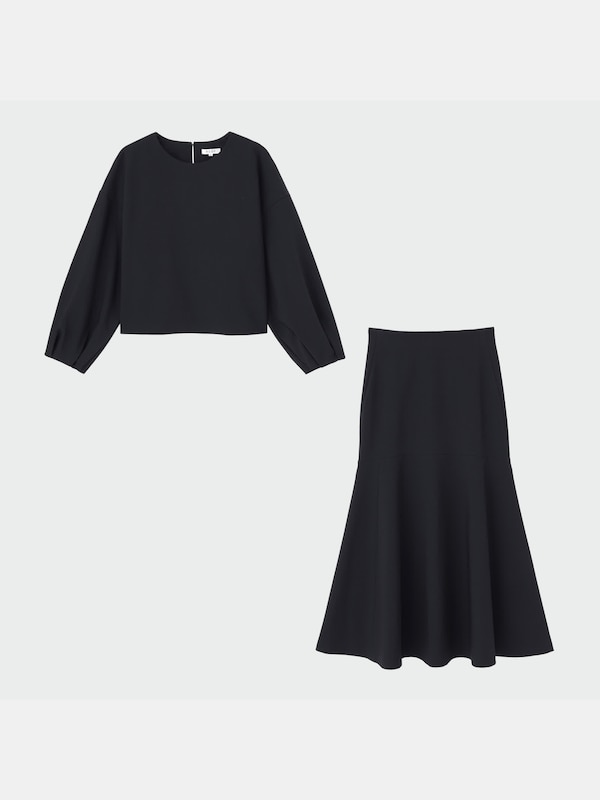 ボリュームスリーブブラウススカートセットアップ（長袖）