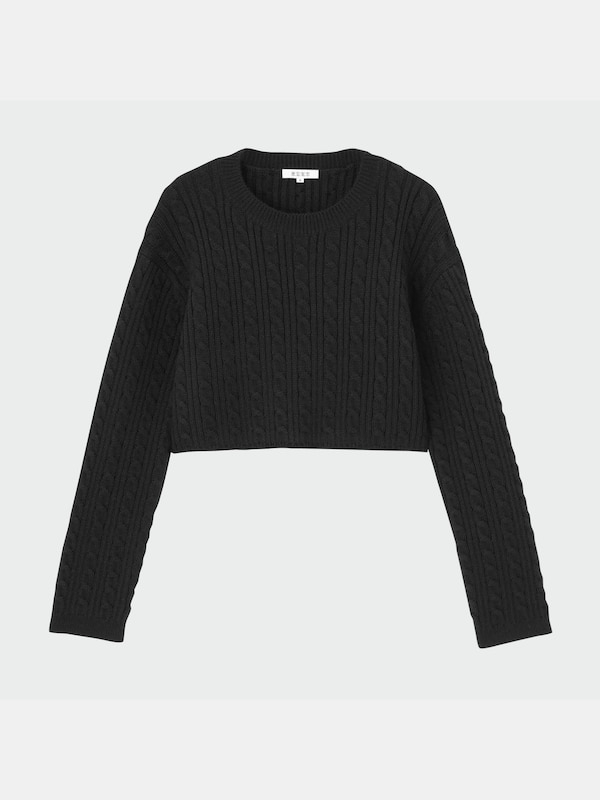 ケーブルニットレイヤードシャツ（長袖）