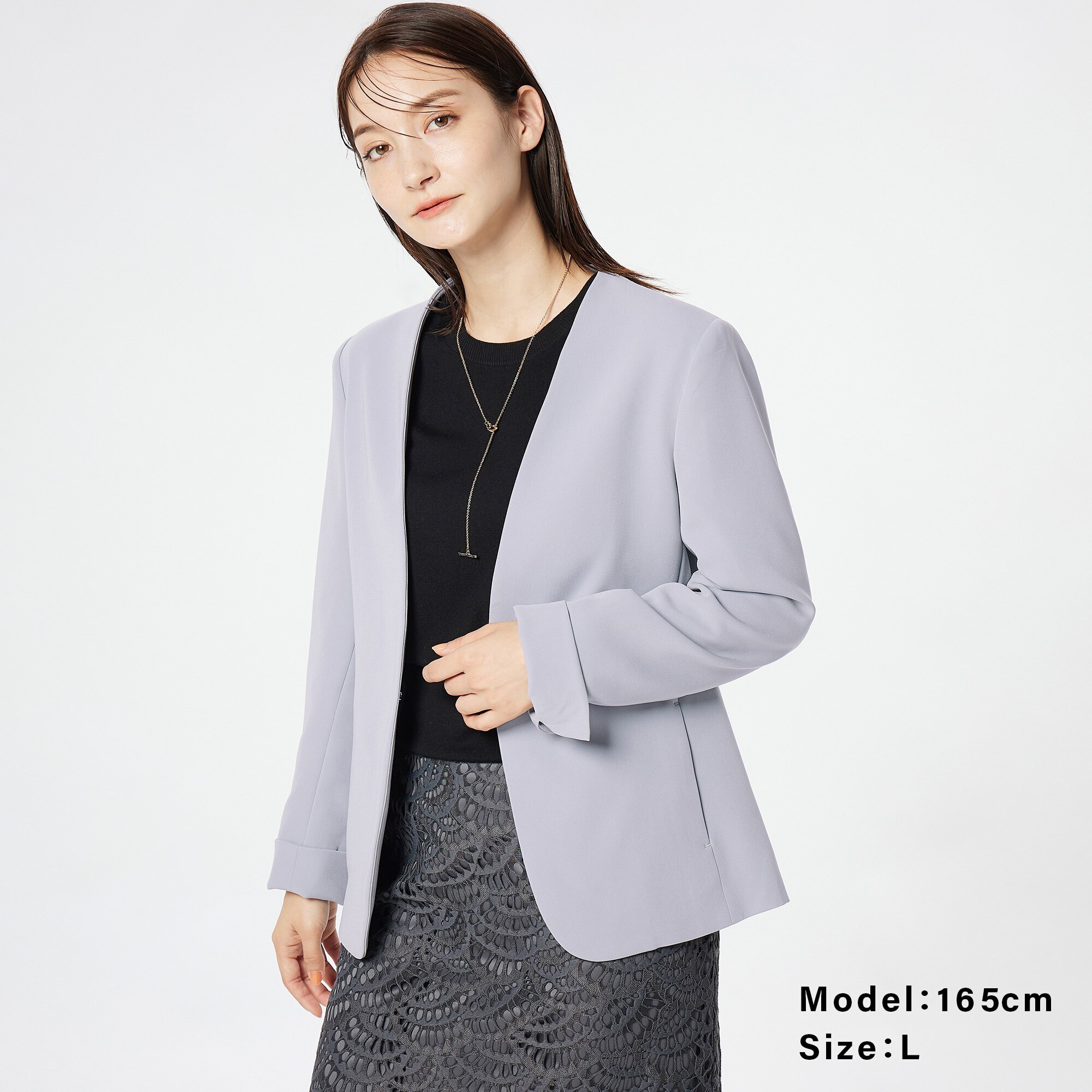 UNIQLO ユニクロ スーツ ストレッチフレアスカート ネイビー - スカート