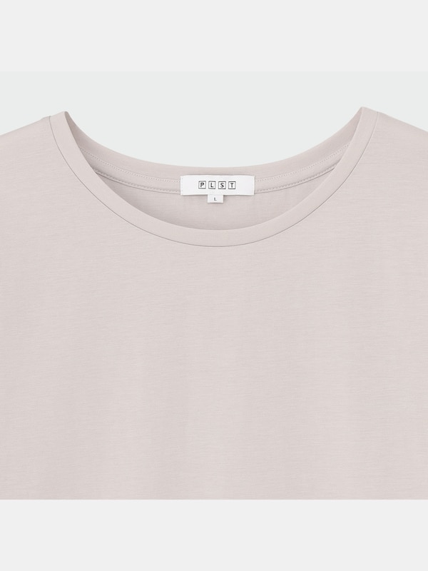 シルキーコットンブレンドクルーネックTシャツ（長袖）