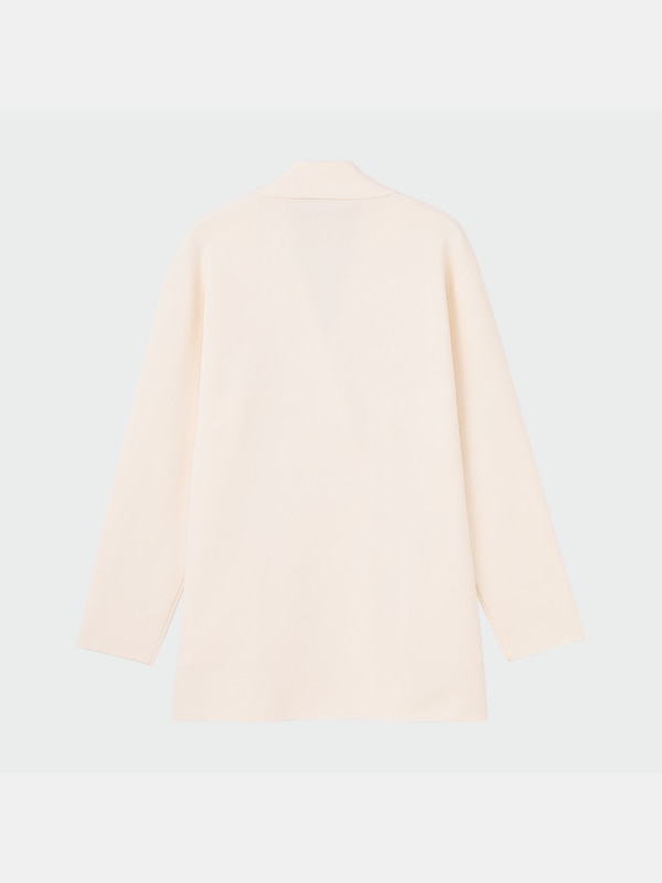 コットンブレンドニットダブルジャケット