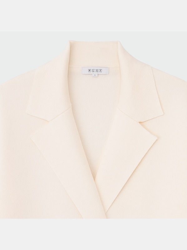 コットンブレンドニットダブルジャケット