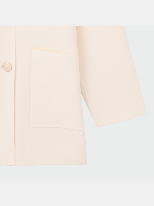 コットンブレンドニットダブルジャケット