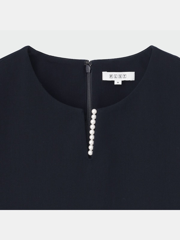 フェイクパールブラウスパンツセットアップ（長袖）