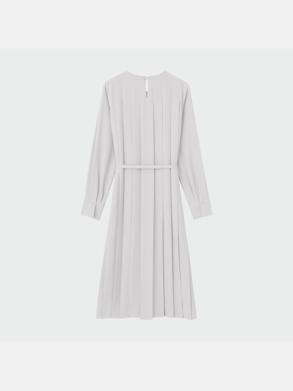 ジョーゼットボックスプリーツワンピース（長袖）