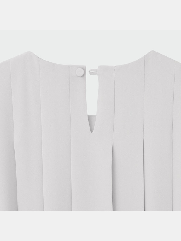 ジョーゼットボックスプリーツワンピース（長袖）