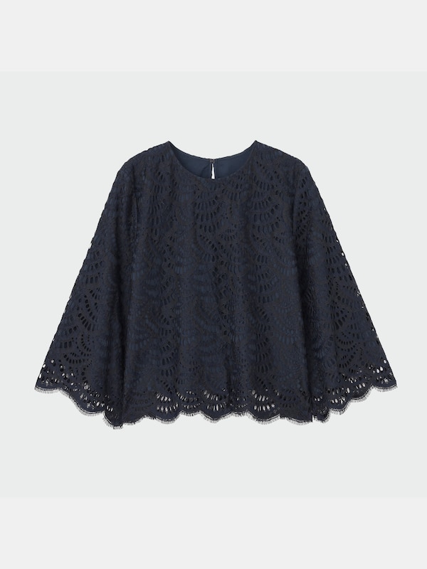 シェルレースブラウス（長袖）