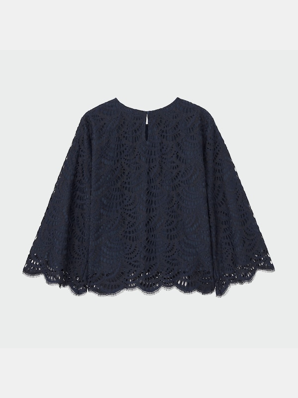 シェルレースブラウス（長袖）