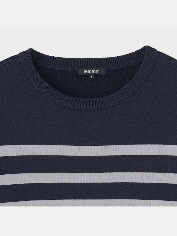 パネルボーダークルーネックセーター