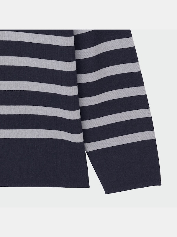 パネルボーダークルーネックセーター