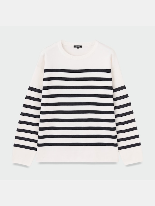 パネルボーダークルーネックセーター