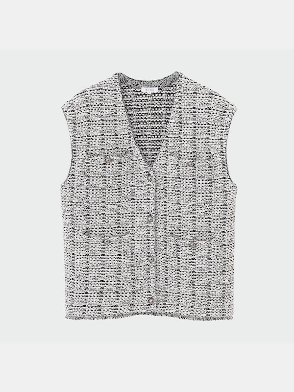 ツイードニットベスト