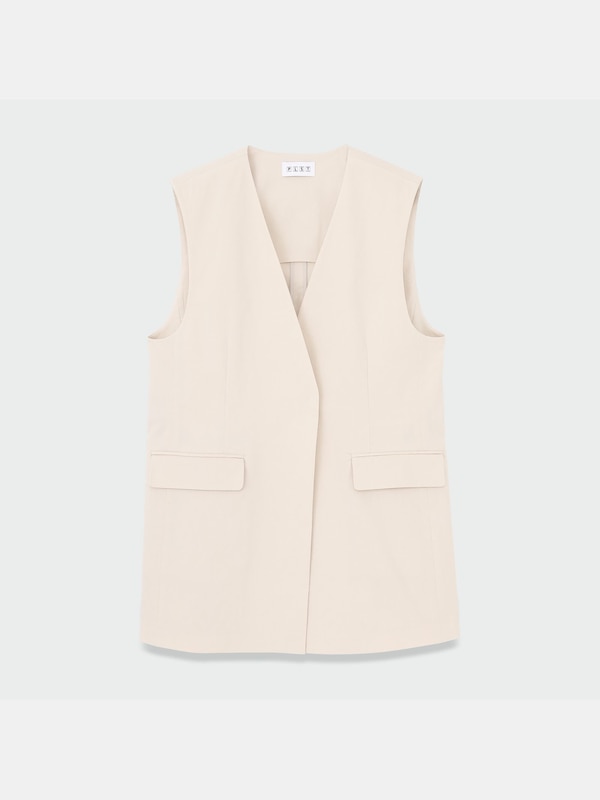 ハイストレッチリネンミックスカラーレスジレ