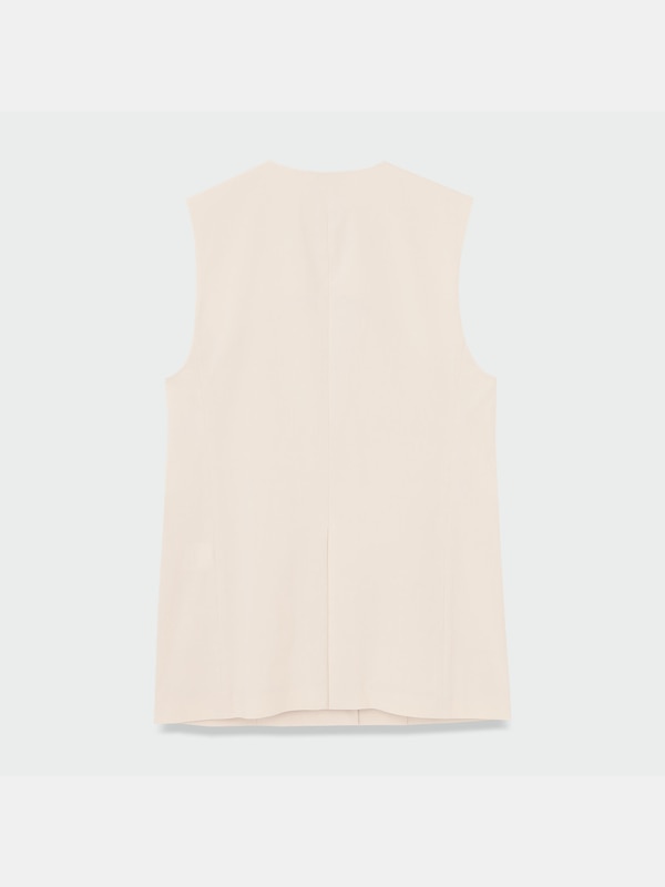 ハイストレッチリネンミックスカラーレスジレ