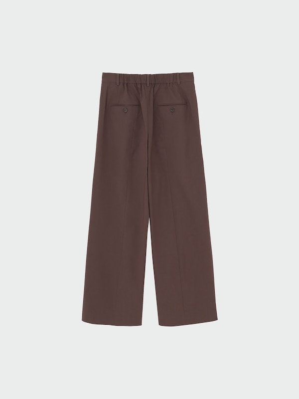 ハイストレッチリネンミックスタックワイドパンツ