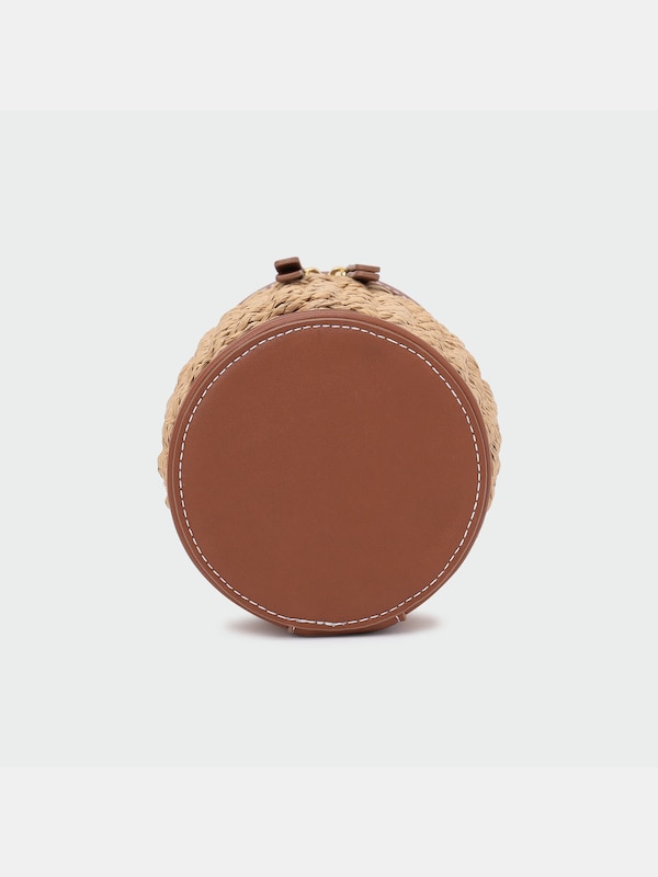 フェイクレザーコンビカゴバッグ