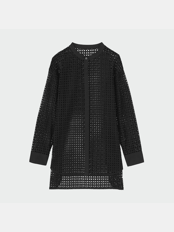 オープンワークレースロングシャツ（長袖）