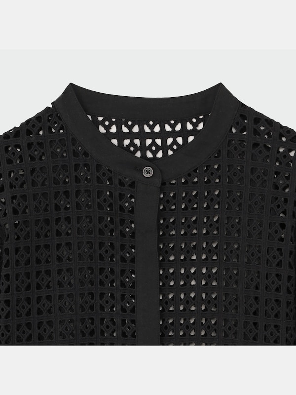 オープンワークレースロングシャツ（長袖）