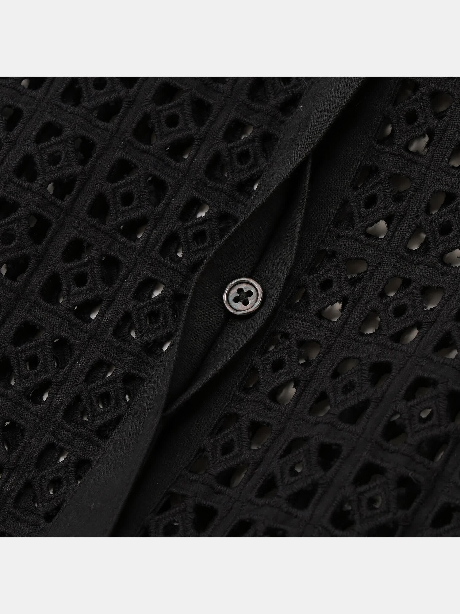 PLST オープンワークレース シャツ 黒 S 【新品タグ付き】 PLST オープンワークレース シャツ 黒 S 【新品タグ付き