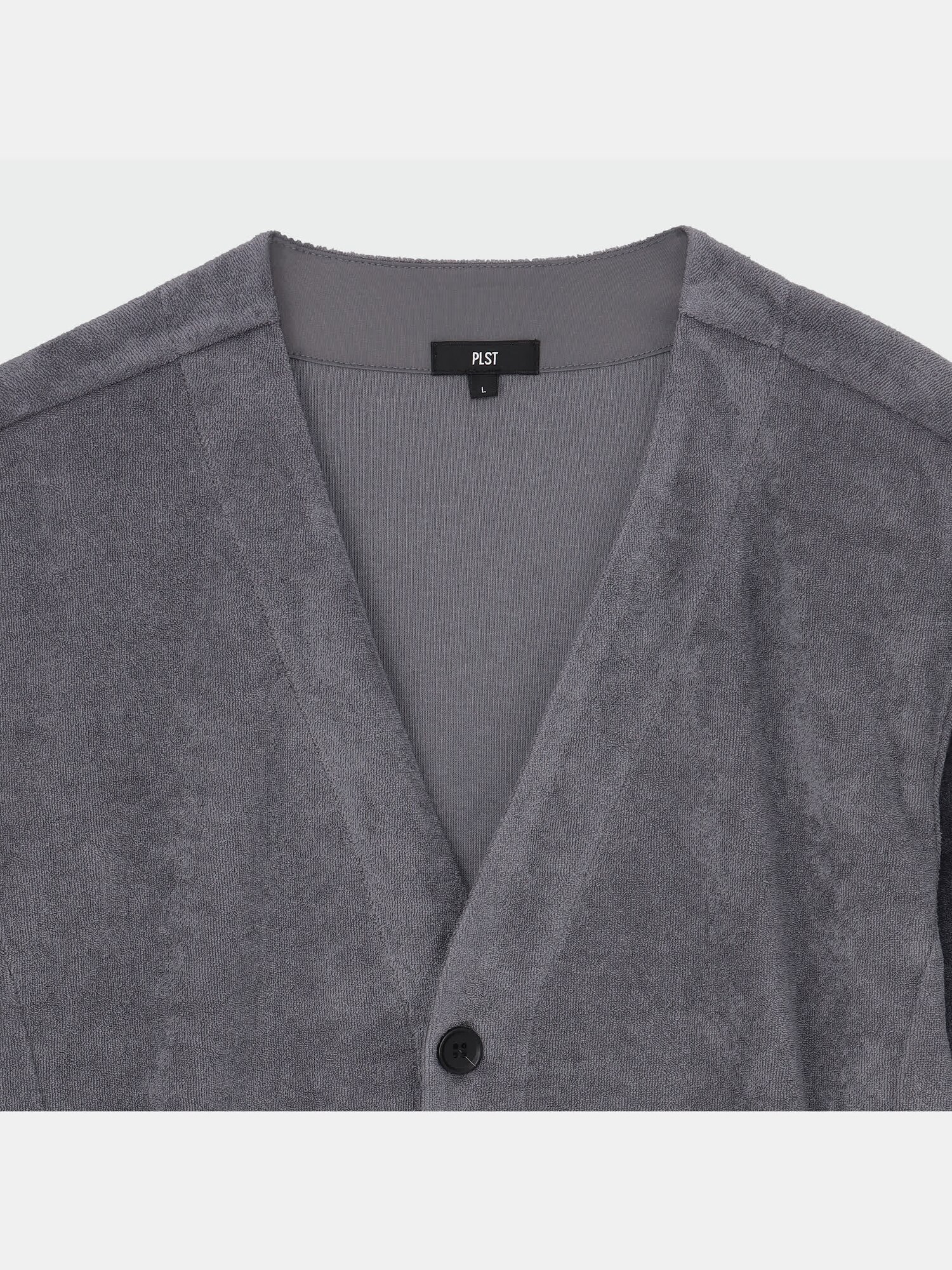 土日限定価格【かぐれ】未使用に近いコットンフライフロントシャツカーデ黒 かぐれ（カグレ）の「コットンフライフロントシャツカーデ