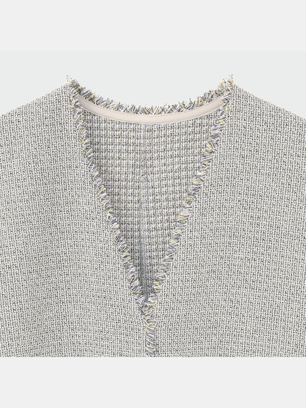 サマーツイードVネックブラウス