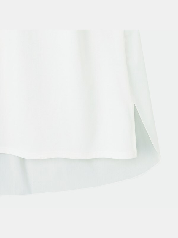 ファブリックコンビノースリーブプルオーバー