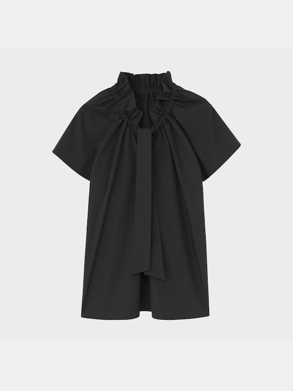 タイプライターギャザーブラウス（半袖）