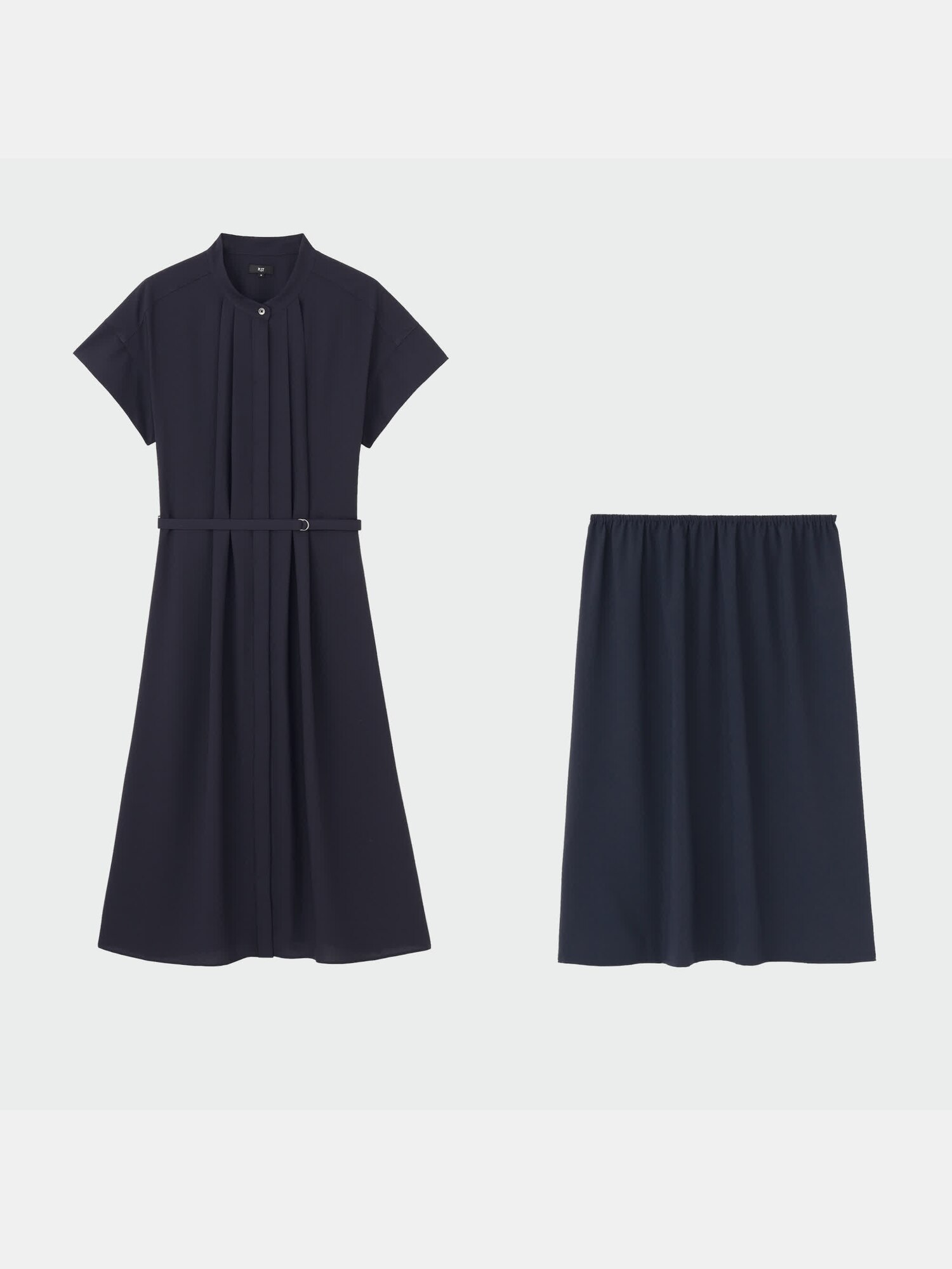 PLST(プラステ)公式 | 【丈短め】バックプリーツシャツワンピース（半袖）