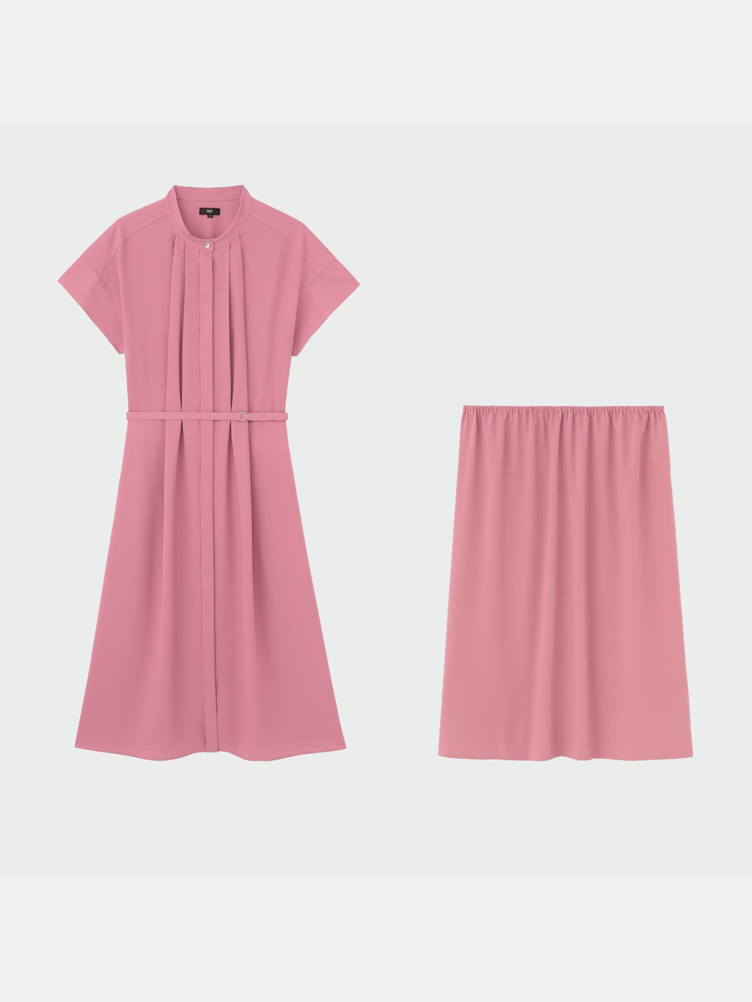 PLST(プラステ)公式 | 【丈短め】バックプリーツシャツワンピース（半袖）