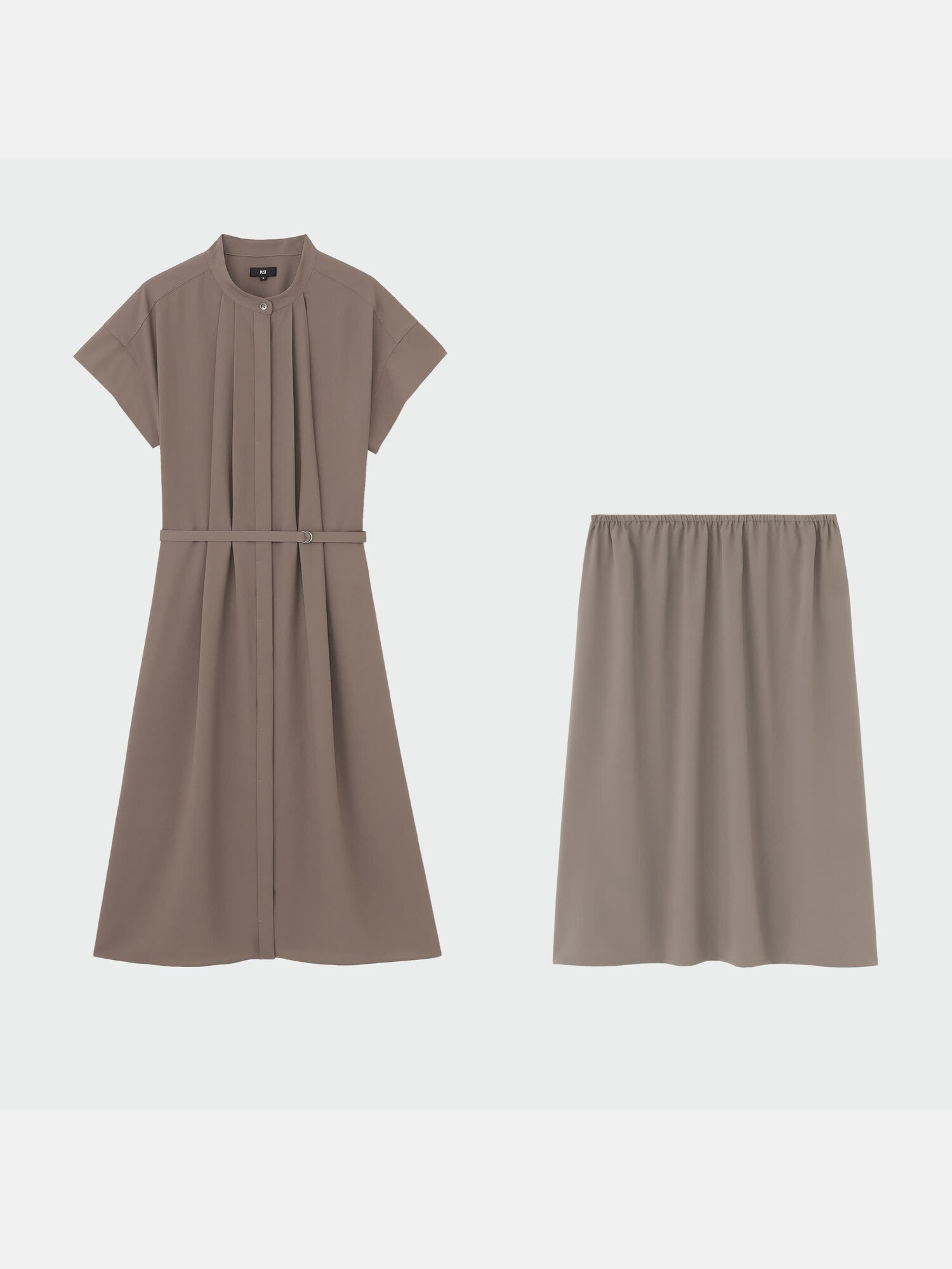 PLST(プラステ)公式 | 【丈短め】バックプリーツシャツワンピース（半袖）