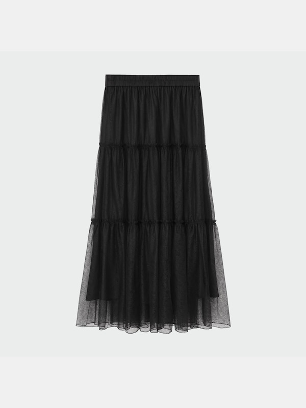 チュールレースティアードスカート