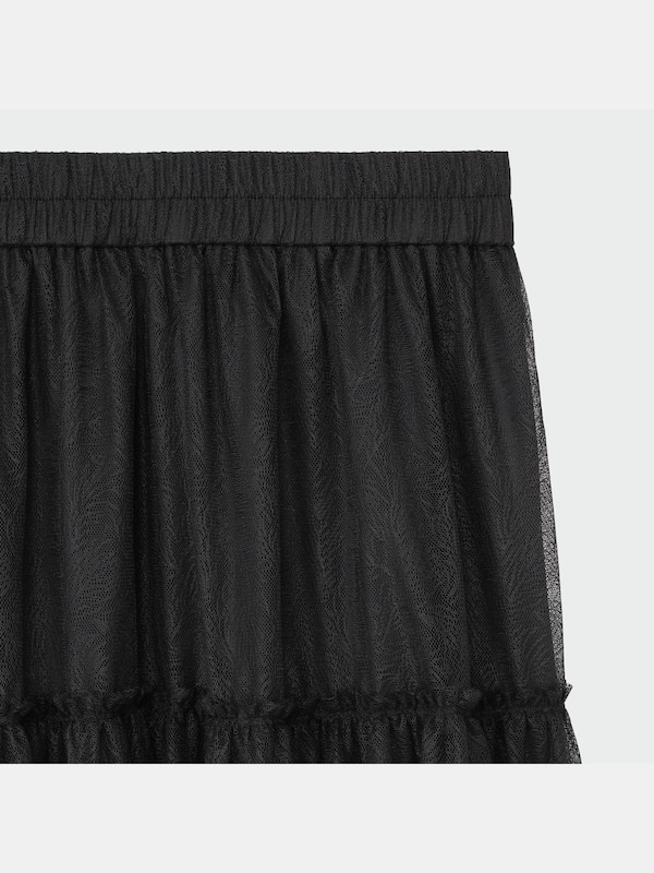 チュールレースティアードスカート