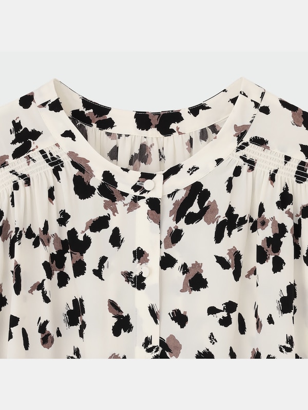 レオパードプリントフレンチスリーブブラウス