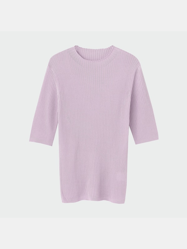 シアーハイネックニット（5分袖）